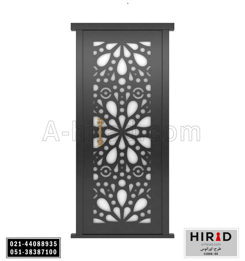 درب فلزی لیزری تک لنگه هیراد کد 1055 عرض 108 ارتفاع 223 